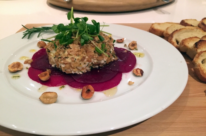 Baked Goat Cheese and Beet Carpaccio
